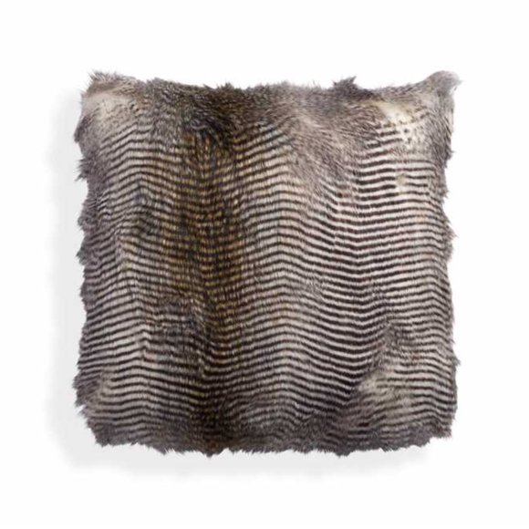 Arhaus NATURAL Faux Fur Feather Pillow Cover 19 x19